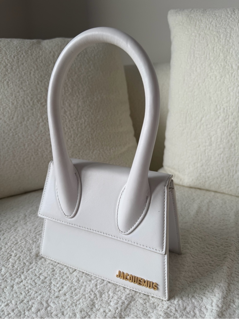 Jacquemus White Mini Top-Handle Le Chiquito-Inspired Bag